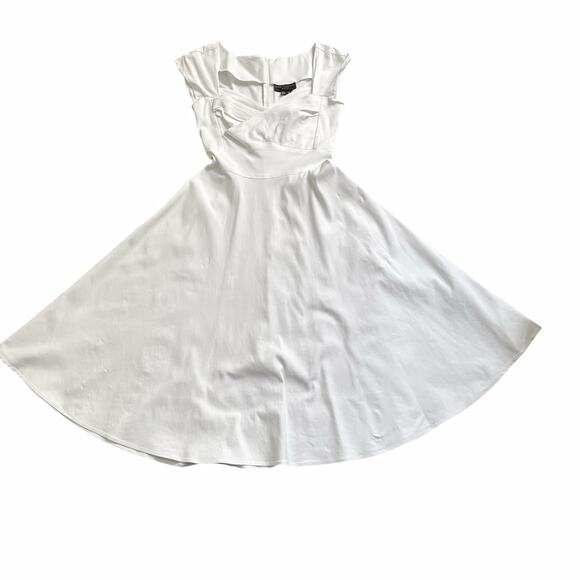 STOP STARING MADSTYLE SWING DRESS IN IVORY PIN-UP 1950's WOMEN SIZE MEDIUM - Picture 6 of 14